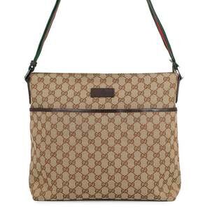 GUCCI Brown Canvas Shoulder Bag